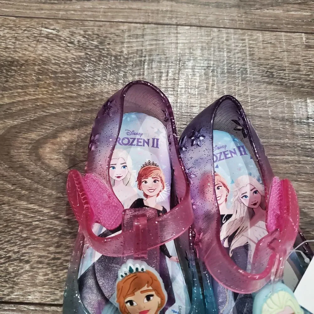 NEW Baby Frozen Dress Shoes Size 7 Girl Dress Shoes with Pink and Blue Accents
